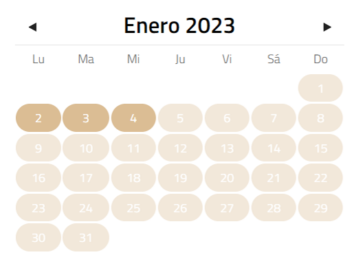 Calendario Enero